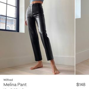 Aritzia Wilfred Melina vegan leather pant sz 4